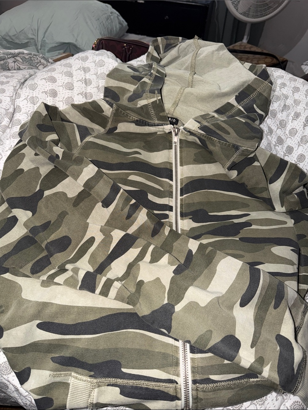 torrid Olive & Black Camo Zip-Up Hoodie